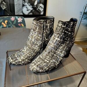 Sparkling Tweed Ankle Boots